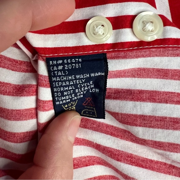 Vintage Tommy Hilfiger Red White Striped Button Up Shirt - Picture 13 of 13